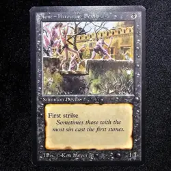 Magic The Gathering MTG STONE -THROWING DEVILS Arabian Nights Card! - Image 1