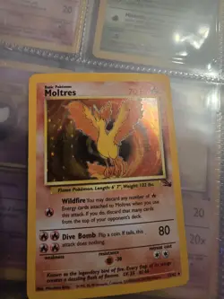 Pokemon Moltres Fossil Holo Rare 12/62 70 HP Wizards of the Coast 1999 Card - Image 1