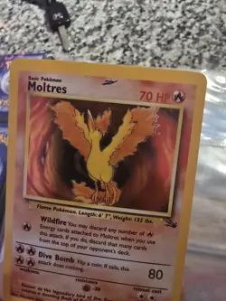 Pokemon Moltres Fossil Holo Rare 12/62 70 HP Wizards of the Coast 1999 Card - Image 3