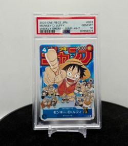 One Piece TCG Monkey D Luffy #P-033 Promo Card Japanese Shonen Jump PSA 10 GM - Image 1