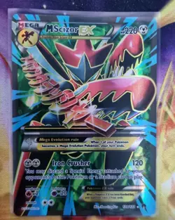 Pokemon XY Breakpoint M Mega Scizor EX Full Art Ultra Rare Holo Card 120/122 - Image 1