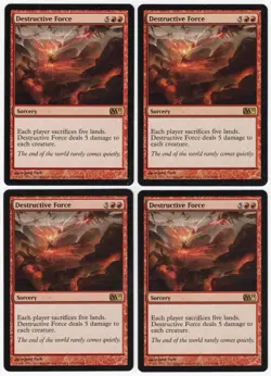 Destructive Force x4 4x M11 Core Set 2011 PLAYSET Red Rare Sorcery MTG NM AZ3 - Image 1