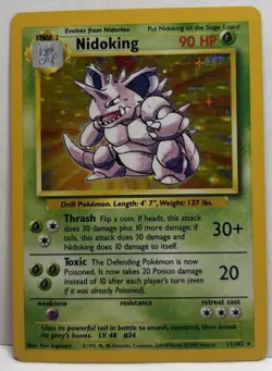 Pokemon TCG Nidoking Base Set 11/102 Holo Vintage Card LP - Image 2