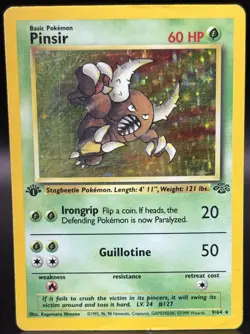 Pinsir 9/64 Jungle 1st Edition Rare Holo MP/HP Pokemon Card - Image 1