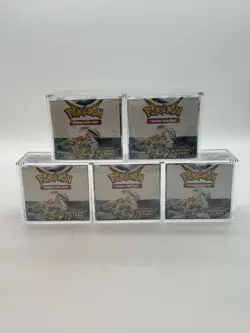 Lot of (5) Pokemon TCG Sword & Shield Brilliant Stars Booster Boxes w/Acrylic - Image 2