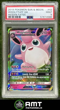 Wigglytuff GX PSA 9 2019 Pokemon Sun & Moon Hidden Fates #42/68 4586 - Image 1
