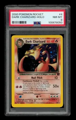 2000 Pokemon Rocket: # 4 Dark Charizard-Holo PSA 8 NM-MT - Image 1