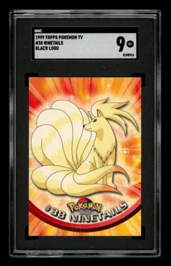 1999 Topps Pokemon TV Black Logo: # 38 Ninetales SGC 9 MINT - Image 1