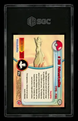 1999 Topps Pokemon TV Black Logo: # 38 Ninetales SGC 9 MINT - Image 2
