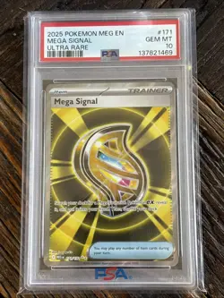 2025 POKEMON MEG EN-MEGA EVOLUTION ULTRA RARE #171 MEGA SIGNAL PSA 10 - Image 1