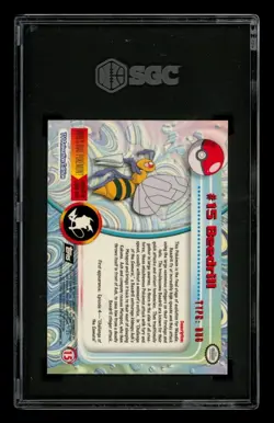 1999 Topps Pokemon TV Black Logo: # 15 Beedrill SGC 8 NM MT - Image 2