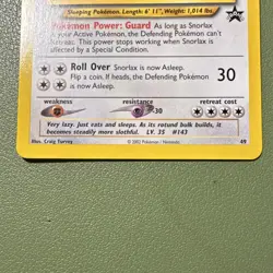Pokemon Snorlax Wotc Promo 49/53 90 HP Regular Promo 2002 English - Image 2