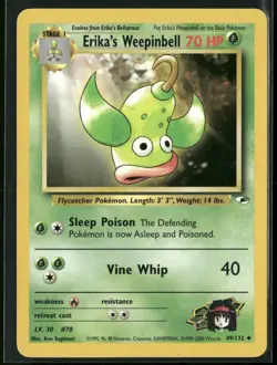 Erika's Weepinbell 49/132 Uncommon Gym Heroes Pokemon Near Mint - Image 1