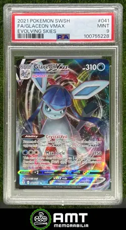 Glaceon VMAX PSA 9 2021 Pokemon Sword & Shield Evolving Skies #041/203 5228 - Image 1