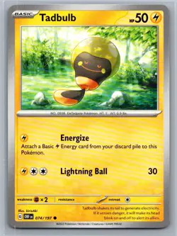 Tadbulb 74/197 Obsidian Flames Common Pokemon TCG 2023 - Image 1