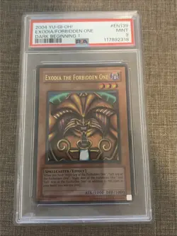 Yugioh Exodia the Forbidden One DB1-EN139 Dark Beginning 1 PSA 9 - Image 1