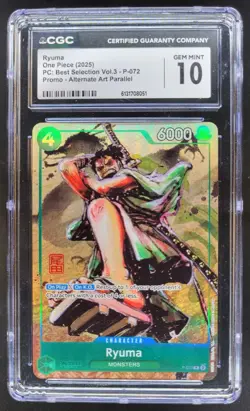 2025 ONE PIECE RYUMA PROMO ALT ART P-072 CGC 10 PT - Image 1