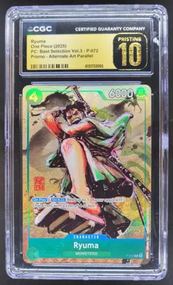 2025 ONE PIECE RYUMA PROMO ALT ART P-072 CGC 10 PRISTINE PT - Image 1
