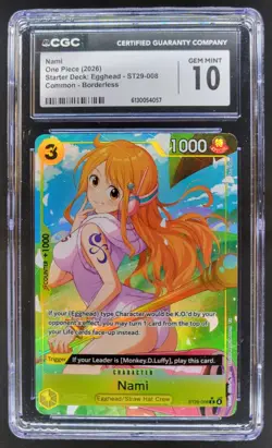 2026 ONE PIECE NAMI BORDERLESS EGGHEAD ST29-008 CGC 10 PT - Image 1