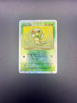 Caterpie Legendary Collection Reverse Holo Damaged Pokemon Card Firework Pattern - Image 1