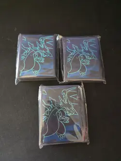 Mega Charizard X Card Sleeves Sealed Phantasmal Flames ETB Lot Of 3 -195 Sleeves - Image 1