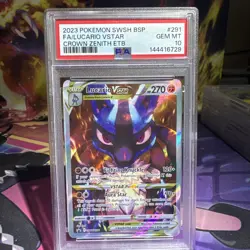 Lucario VSTAR SWSH291 SWSH: Sword & Shield Promo Cards Holo PSA 10 GEM MINT - Image 1