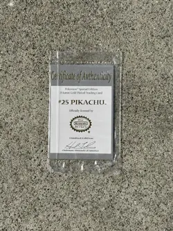 Pokemon Pikachu #25 Gold Card 1999 Certificate of Authenticity NO GOLDEN CARD - Image 2