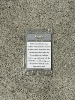 Pokemon Pikachu #25 Gold Card 1999 Certificate of Authenticity NO GOLDEN CARD - Image 3