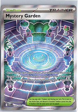 Mystery Garden Trainer 172/132 Mega Evolution Holo Pokemon Card - Image 1