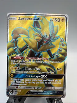 Pokemon Zeraora GX Full Art Secret Rare Holo TCG Card 201/214 SM8 Lost Thunder - Image 1