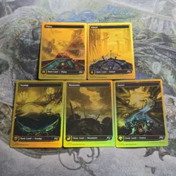 MTG Aetherdrift • First Place Full Art Foil Lands Set ◇ 5 - Image 1