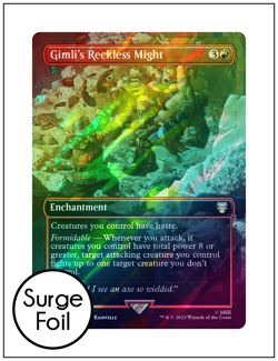 1x Gimli's Reckless Might, Surge Foil 0538, LOTR, Magic MTG NM - Image 1