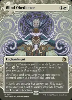 Blind Obedience NM, English MTG Wilds of Eldraine Set - Image 1