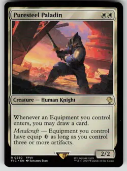 Puresteel Paladin Rare Commander: FINAL FANTASY 250 MTG Near Mint - Image 1