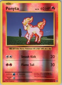 PONYTA 19/108 EVOLUTIONS POKEMON REVERSE HOLO MP - Image 1