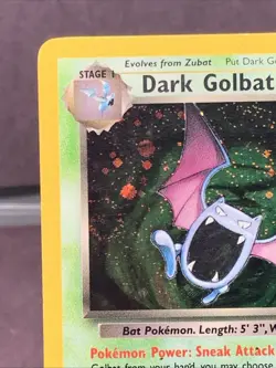 Pokemon TCG Dark Golbat 7/82 Team Rocket Holo Rare 2000 WOTC VTG Swirl - Image 2