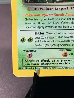 Pokemon TCG Dark Golbat 7/82 Team Rocket Holo Rare 2000 WOTC VTG Swirl - Image 5