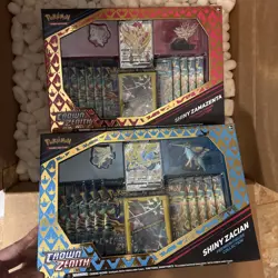 Pokemon Crown Zenith Shiny Zacian AND Zamazenta Premium Figure Collection Box - Image 1