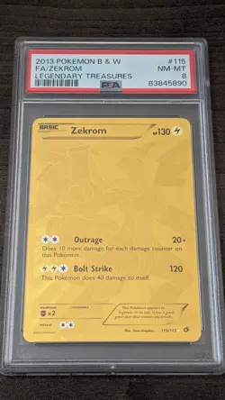 ZEKROM 2013 Pokemon #115 PSA 8 NM-MINT Legendary Treasures FULL ART SECRET - Image 1