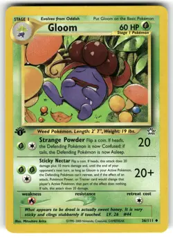 Gloom 36/111 Uncommon Neo Genesis Pokemon 1st Edition LP - Image 1