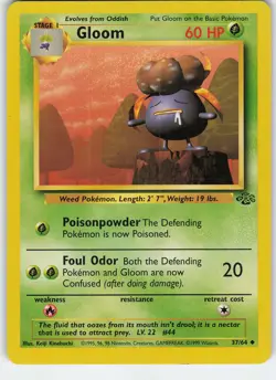Gloom 37/64 Jungle Uncommon Unlimited LP/MP Pokemon TCG - Image 1