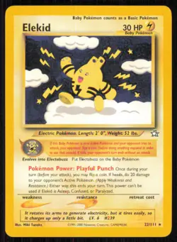 Elekid 22/111 Rare Neo Genesis Pokemon Unlimited Lightly Played - Image 1