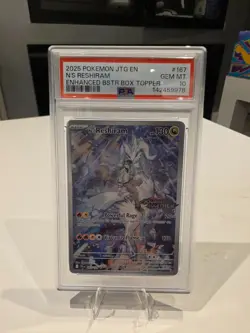 2025 POKEMON JTG EN-JOURNEY TOGETHER N's RESHIRAM ( Stamped ) #167 PSA 10 - Image 1