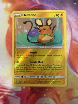 Pokemon Dedenne Sm-Lost Thunder Common Reverse Holo 84/214 LP - Image 1