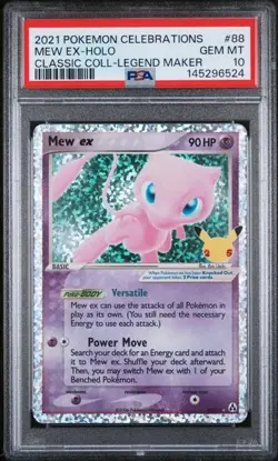 2021 POKEMON CELEBRATIONS CLASSIC COLLECTION #88 MEW EX-HOLO LEGEND MAKER PSA 10 - Image 1
