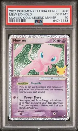 2021 POKEMON CELEBRATIONS CLASSIC COLLECTION #88 MEW EX-HOLO LEGEND MAKER PSA 10 - Image 1