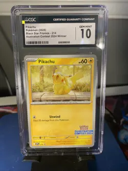CGC 10 Pokemon 2024 Illustration Contest Pikachu 214 Black Star - Image 1