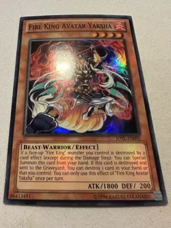 Yu-Gi-Oh! Fire King Avatar Yaksha JOTL-EN095 Super Rare Moderate Play - Image 1