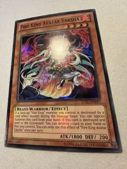 Yu-Gi-Oh! Fire King Avatar Yaksha JOTL-EN095 Super Rare Moderate Play - Image 3
