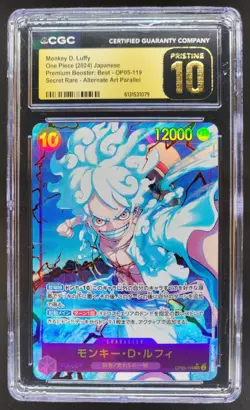 2024 ONE PIECE JP MONKEY D LUFFY SECRET RARE ALT ART OP05-119 CGC 10 PRISTINE PT - Image 1